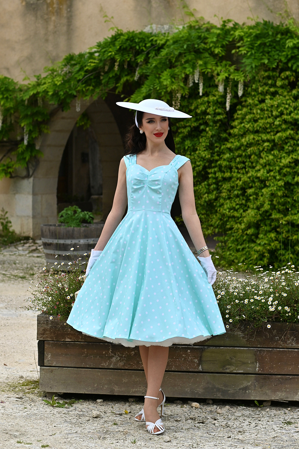 Elena Polka Dot Swing Dress